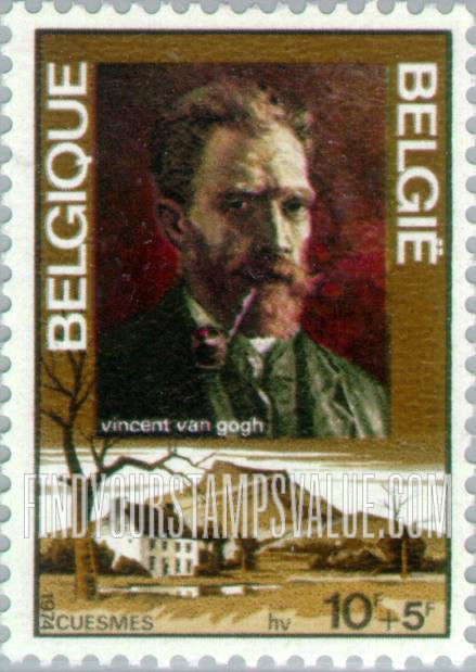 FindYourStampsValue: Semi-Postal: Van Gogh, Self-portrait and House at Cuesmes