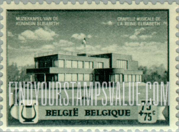 FindYourStampsValue: Semi-Postal: Queen Elisabeth Music Chapel