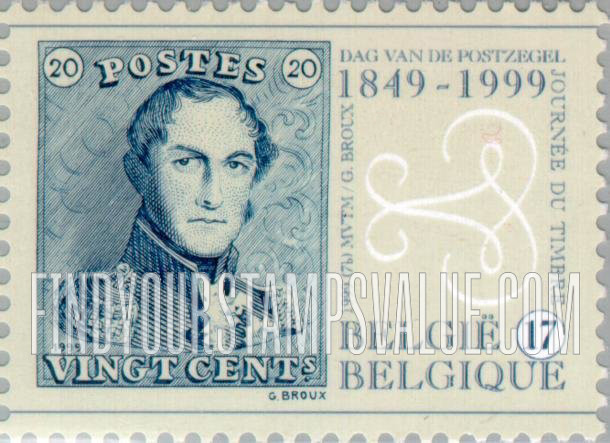 FindYourStampsValue: First Belgian Postage Stamps, 150th Anniversary: King Leopold I