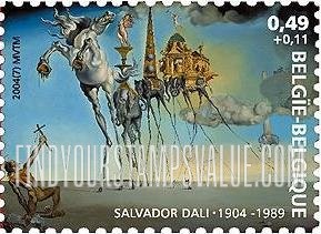 FindYourStampsValue: Semi-Postal: The Temptation of Saint Anthony, by Salvador Dali