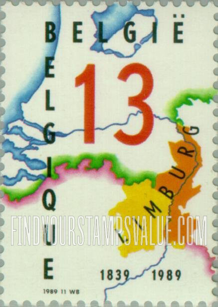 FindYourStampsValue: Treaty of London, 150th Anniversary: Map of Limburg Provinces