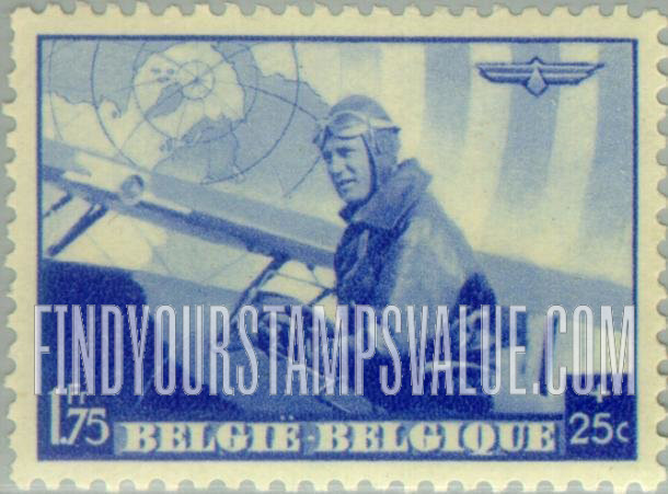 FindYourStampsValue: Semi-Postal: King Leopold III in Military Plane