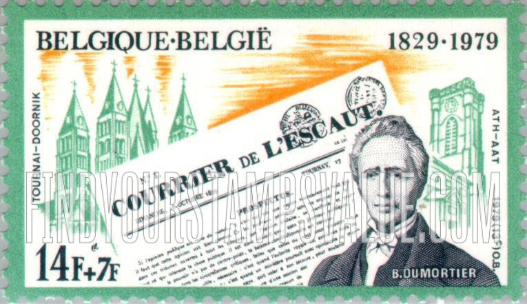 FindYourStampsValue: Semi-Postal: 1st issue of “Courrier de L’Escaut” and Barthelemy Dumortier, founder