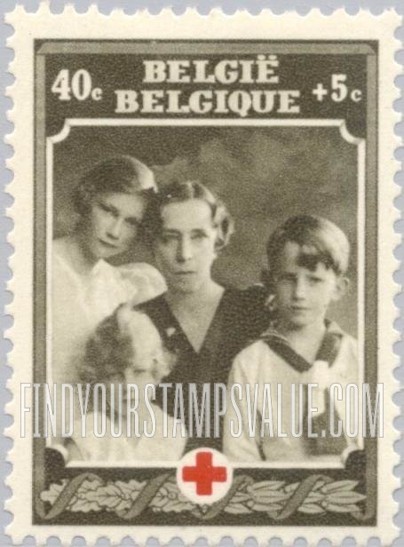 FindYourStampsValue: Semi-Postal: Queen Mother Elisabeth and Children