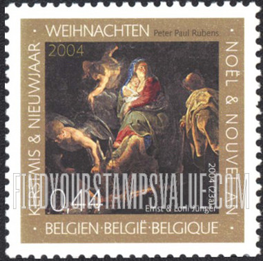 FindYourStampsValue: Christmas, Paintings by Peter Paul Rubens: The Flight Into Egypt