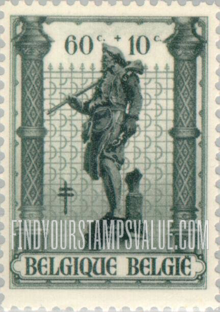 FindYourStampsValue: Semi-Postal, Statues in Petit Sablon Park, Brussels: Gunsmith
