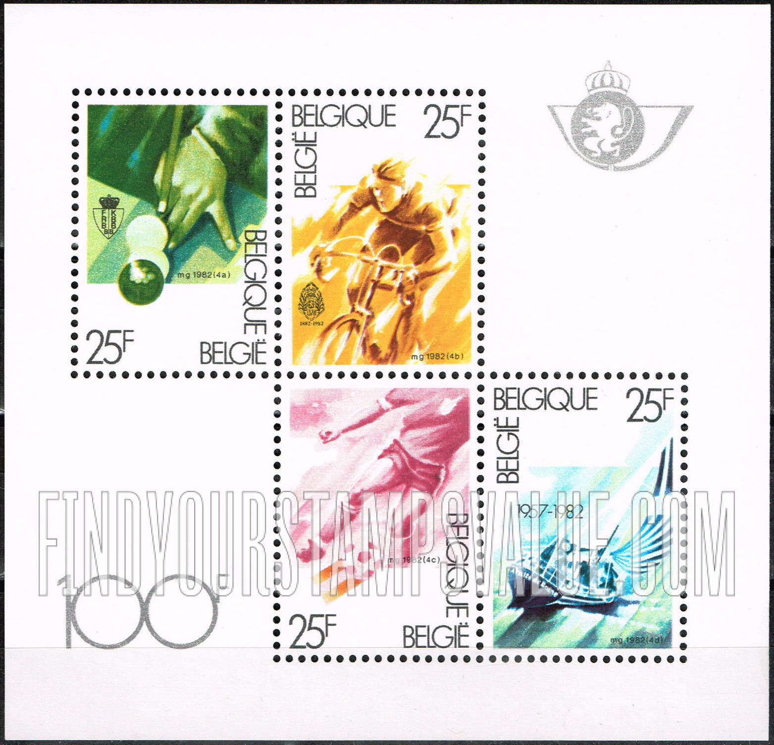 FindYourStampsValue: Semi-Postal: Billiards, Cycling, Soccer, Yachting