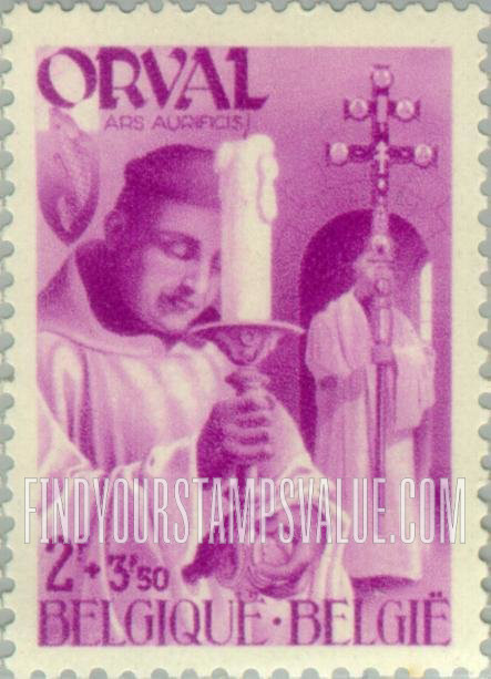 FindYourStampsValue: Semi-Postal: Monk carrying candle