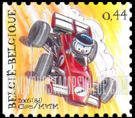 FindYourStampsValue: Belgica 2006 World Youth Philatelic Exhibition: Race car