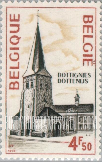 FindYourStampsValue: Church tower, Dottignes