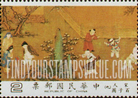 FindYourStampsValue: One Hundred Boys, Sung Dynasty scroll - 一百个男孩 (百子图古画), 宋代