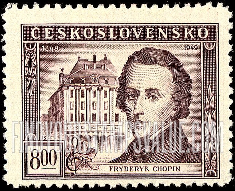 FindYourStampsValue: Frederic Chopin and Conservatory, Warsaw