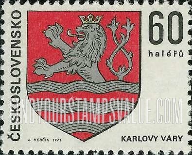 FindYourStampsValue: Coat of Arms Type of 1968: Karlovy Vary