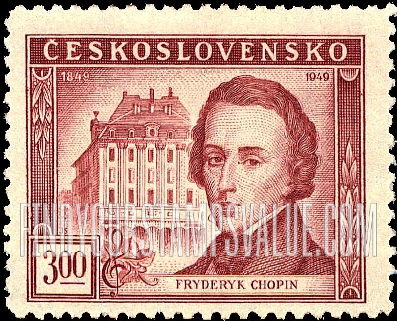FindYourStampsValue: Frederic Chopin and Conservatory, Warsaw