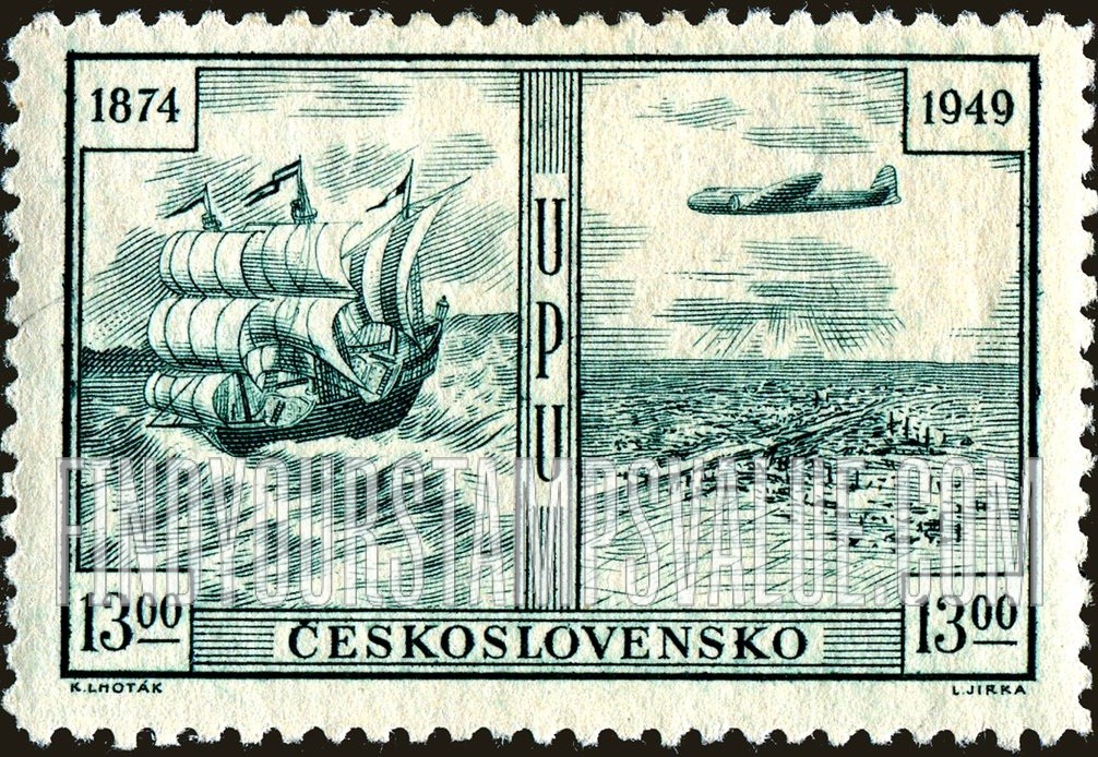 FindYourStampsValue: Sailing ship and plane
