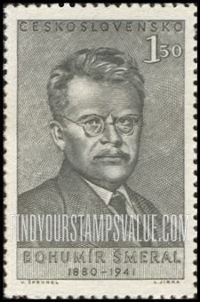 FindYourStampsValue: Portrait Type of 1950: Bohumir Smeral (facing right)