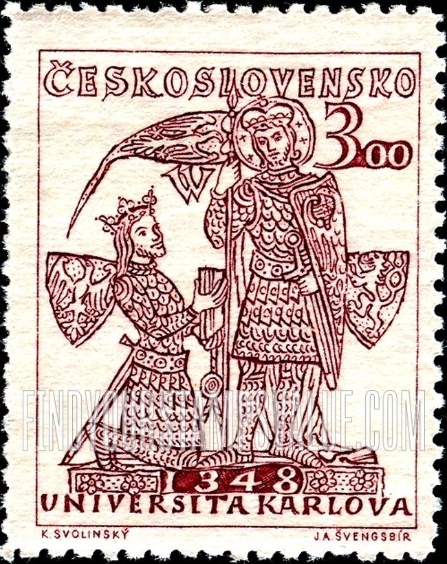 FindYourStampsValue: Saint Wenceslas, King Charles IV