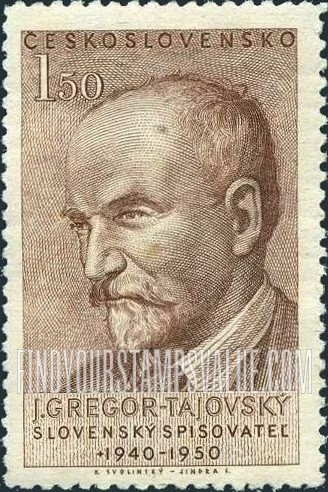 FindYourStampsValue: J. Gregor Tajovsky: Portrait Type of 1950