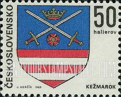 FindYourStampsValue: Coat of Arms Type of 1968: Kezmarok