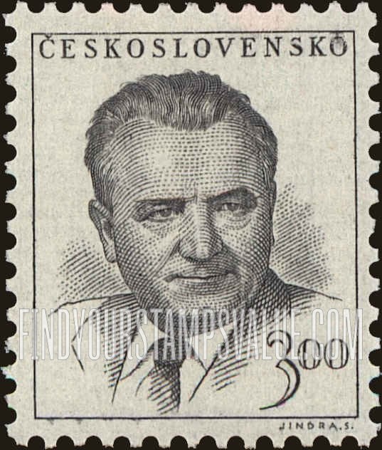 FindYourStampsValue: President Klement Gottwald: Gottwald Type of 1948-49