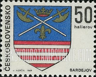 FindYourStampsValue: Coat of Arms Type of 1968: Bardejov