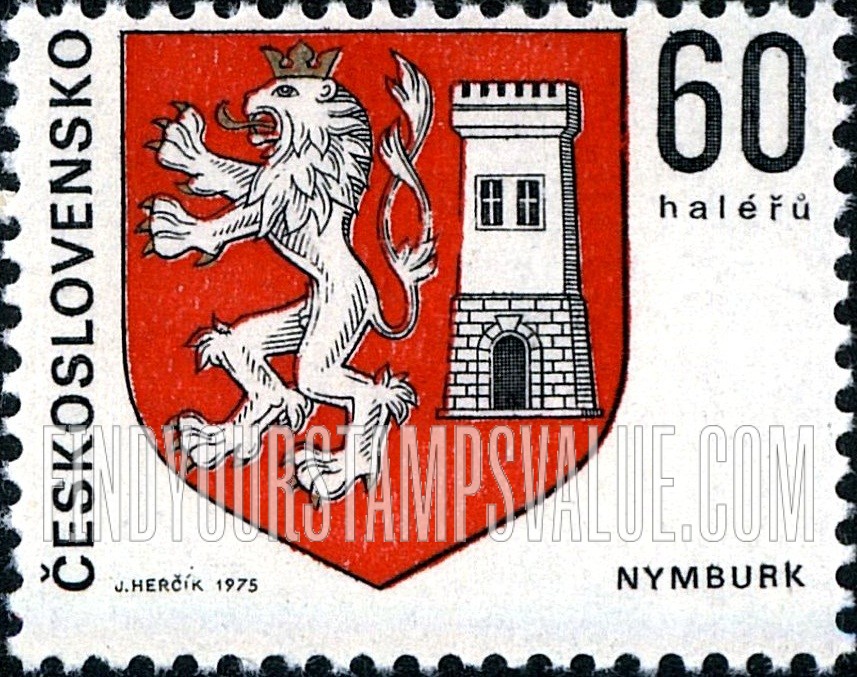FindYourStampsValue: Coat of Arms Type of 1968: Nymburk