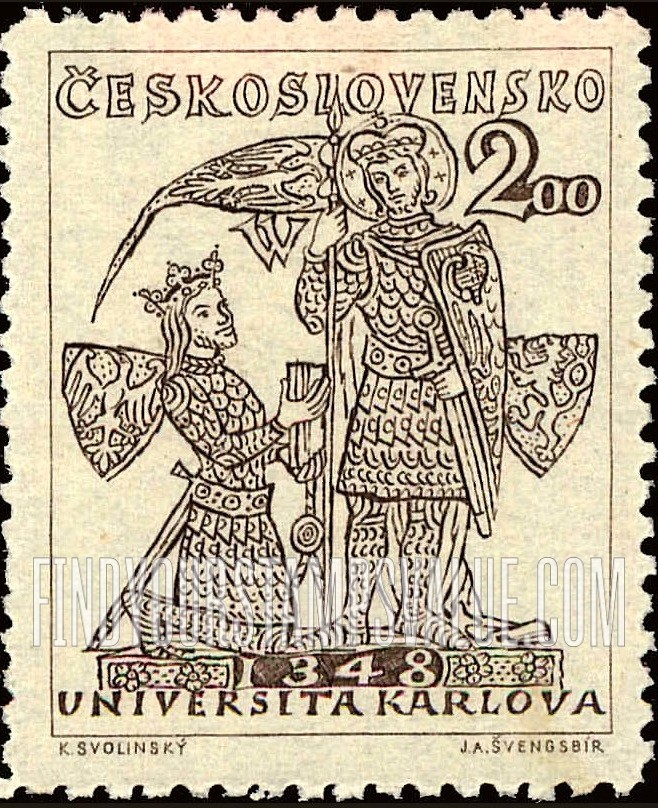 FindYourStampsValue: Saint Wenceslas, King Charles IV