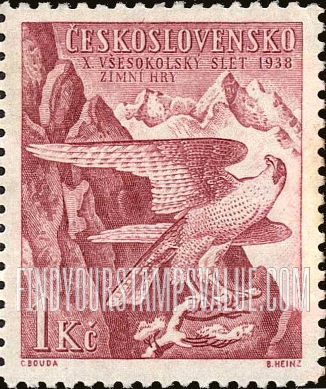 FindYourStampsValue: Peregrine Falcon, Sokol Emblem