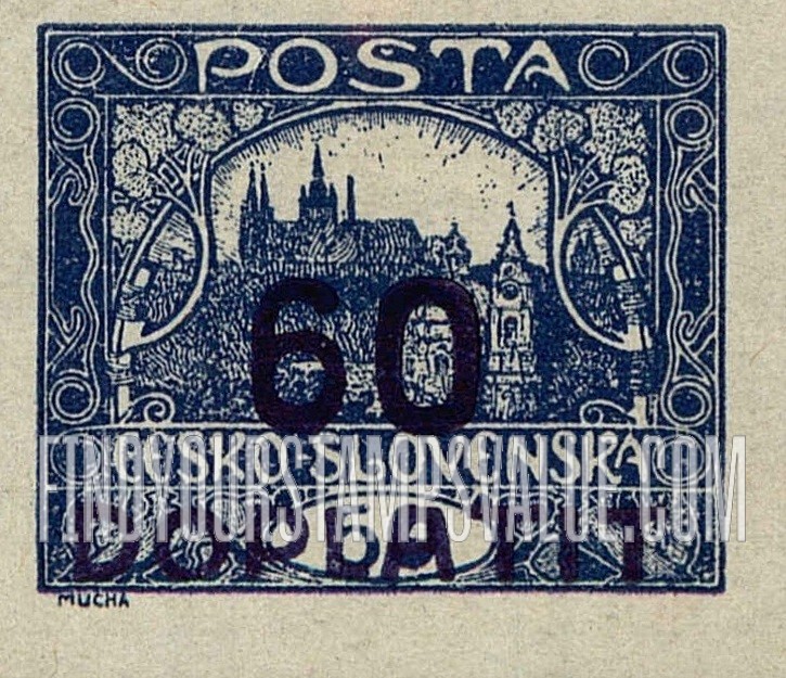 FindYourStampsValue: POSTAGE DUE STAMPS - Hradcany at Prague: Surcharged in Violet