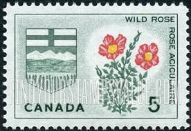 FindYourStampsValue: Wild Rose and arms of Alberta