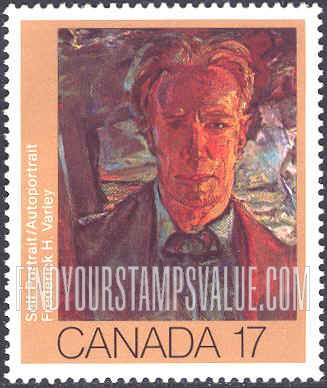 FindYourStampsValue: Self-portrait, by Frederick H. Varley (1881-1969)