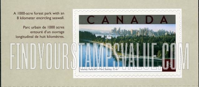 FindYourStampsValue: Tourist Attractions Type of 2001: Stanley Park, Vancouver, British Columbia