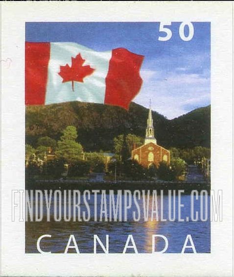 FindYourStampsValue: Flag and Mont-Saint-Hilaire, Quebec