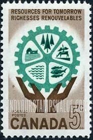 FindYourStampsValue: Natural Resources and Hands Holding Cogwheel