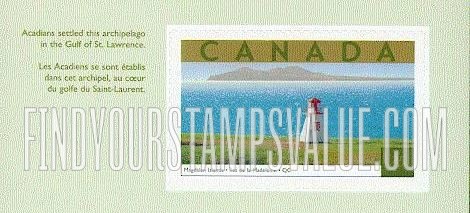 FindYourStampsValue: Tourist Attractions Type of 2001: Magdalen Islands, Quebec