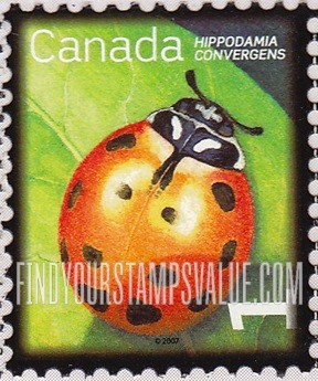 FindYourStampsValue: Beneficial Insects: Convergent lady beetle (Hippodamia convergens).