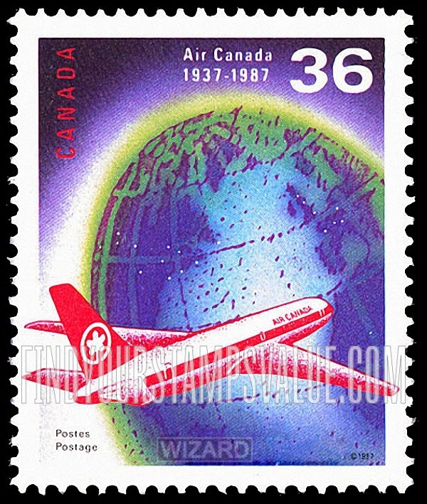 FindYourStampsValue: Air Canada, 50th Anniversary