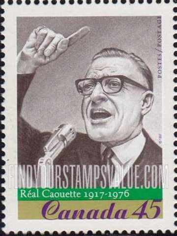FindYourStampsValue: Famous Politicians: Réal Caouette (1917-76)