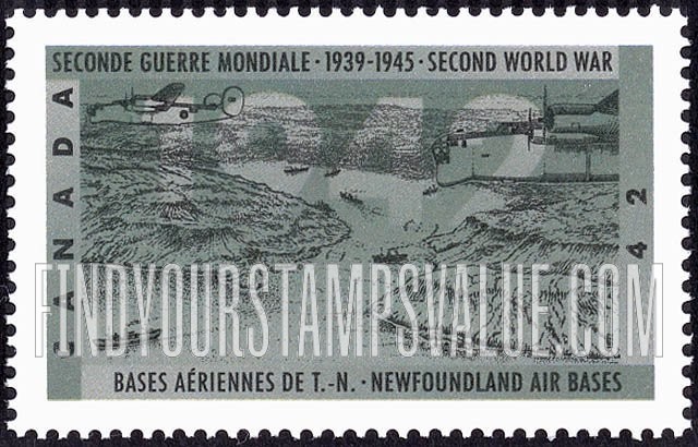 FindYourStampsValue: World War II Type of 1989: Newfoundland air bases