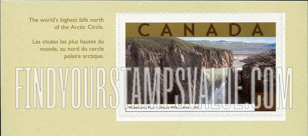 FindYourStampsValue: Tourist Attractions Type of 2001: Wilberforce Falls, Nunavut