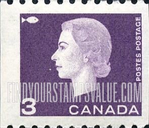 FindYourStampsValue: Coil Stamps: Queen Elizabeth II and Fish