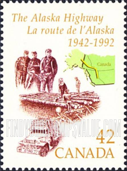 FindYourStampsValue: Alaska Highway, 50th Anniversary
