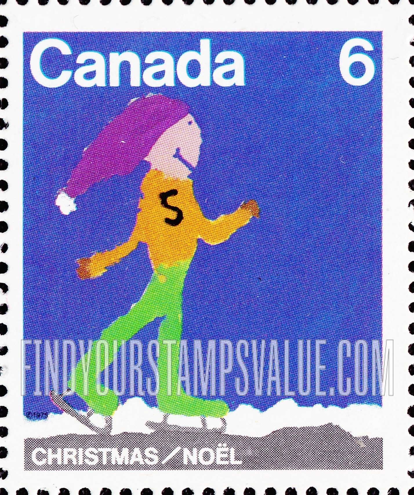 FindYourStampsValue: Christmas: Skater
