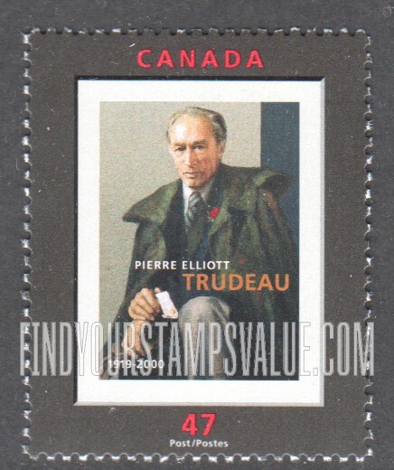 FindYourStampsValue: Pierre Elliott Trudeau (1919-2000), Prime Minister