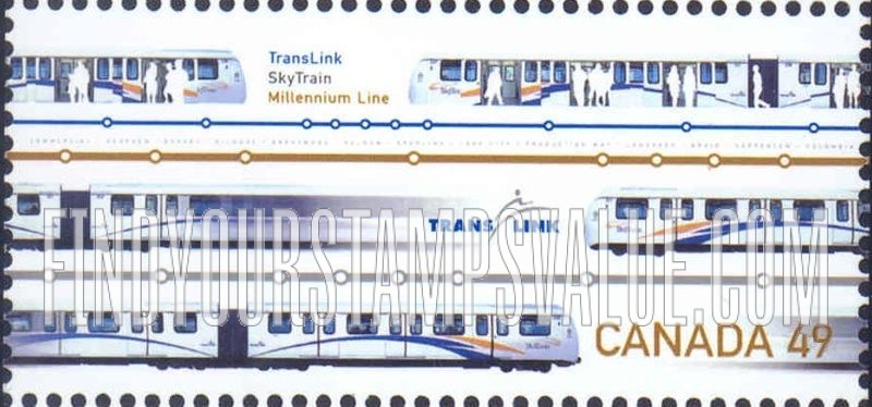 FindYourStampsValue: Urban Transit and Light Rail Systems: TransLink SkyTrain, Vancouver