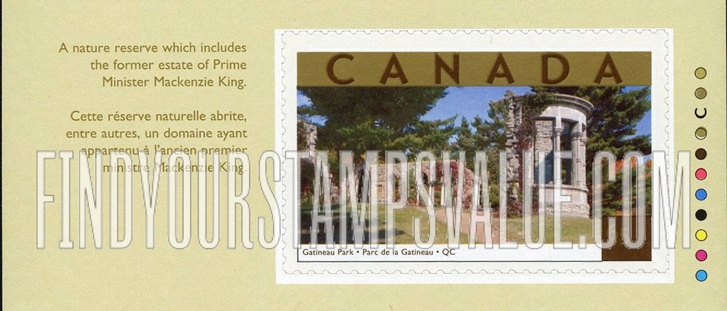FindYourStampsValue: Tourist Attractions Type of 2001: Gatineau Park, Quebec
