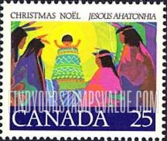 FindYourStampsValue: Christmas: Christ Child in Ring of Glory blessing chiefs from afar