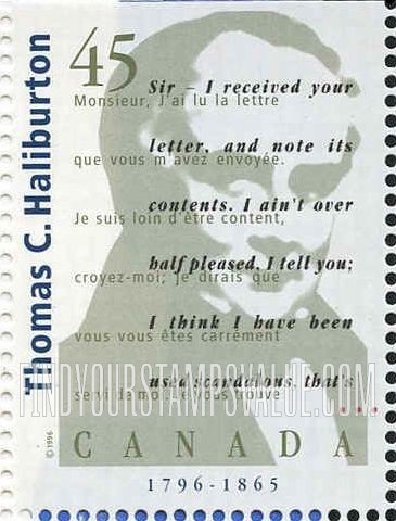 FindYourStampsValue: Authors: Thomas C. Haliburton (1796-1865)