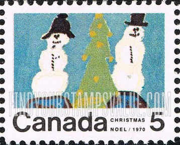 FindYourStampsValue: Christmas: Snowmen and Christmas tree