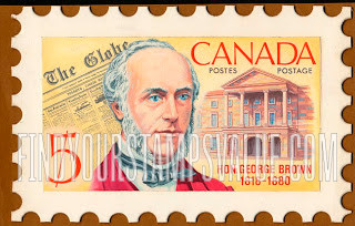 FindYourStampsValue: George Brown, “Globe” Front Page and Legislature, Prince Edward Island